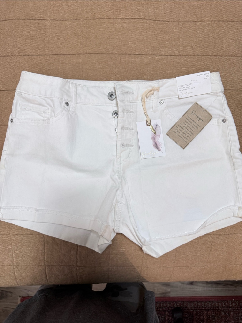 Express White High-Rise Denim Shorts